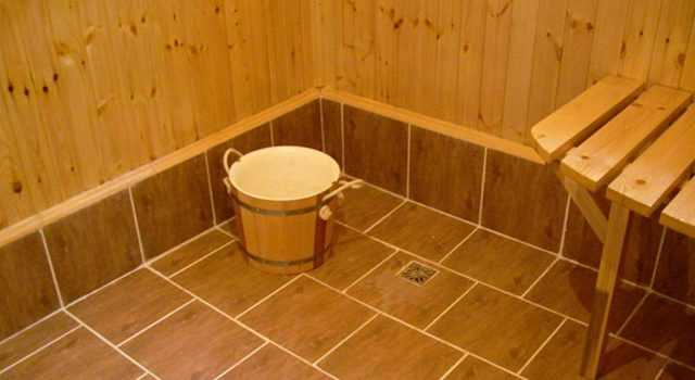 Пол из плитки в бане: плюсы и минусы, инструкция как сделать
