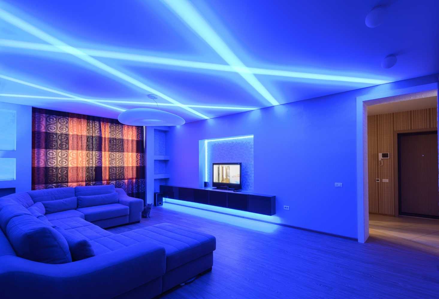 Как выбирается светодиодное освещение дома или квартиры в зависимости от размеров Советы по оформлению интерьера Схемы расположения светодиодных лент на