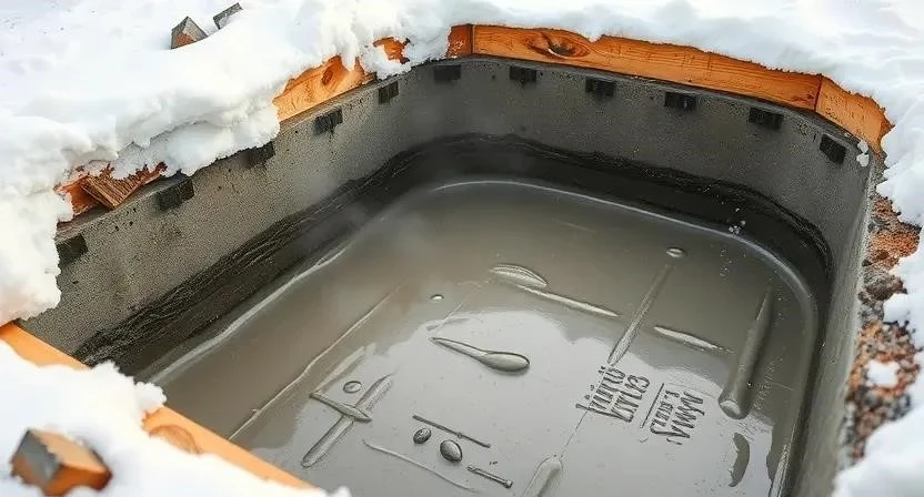Заливка фундамента зимой: технология и особенности