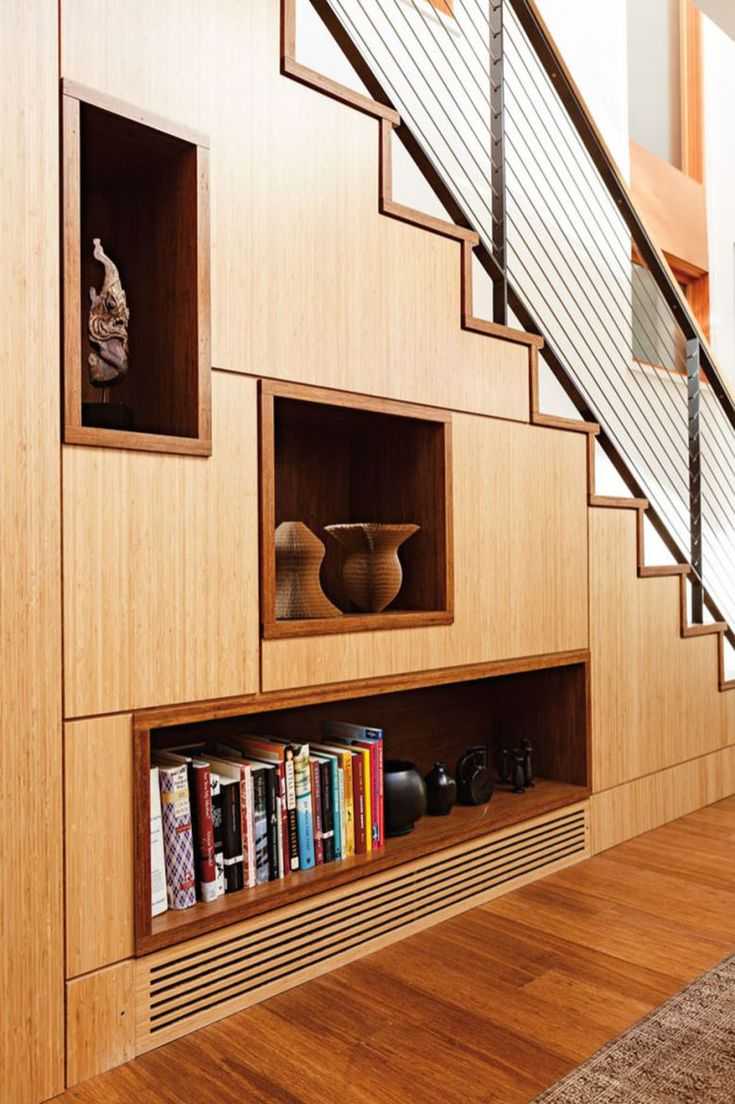 Шкаф под лестницей, особенности конструкций, как вписать в интерьер