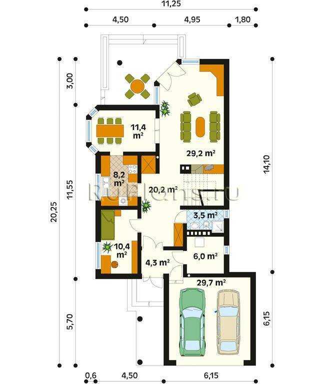План одноэтажного дома и особенности создания уютного пространства Примеры готовых планировок для строительства домов Достоинства и недостатки построек