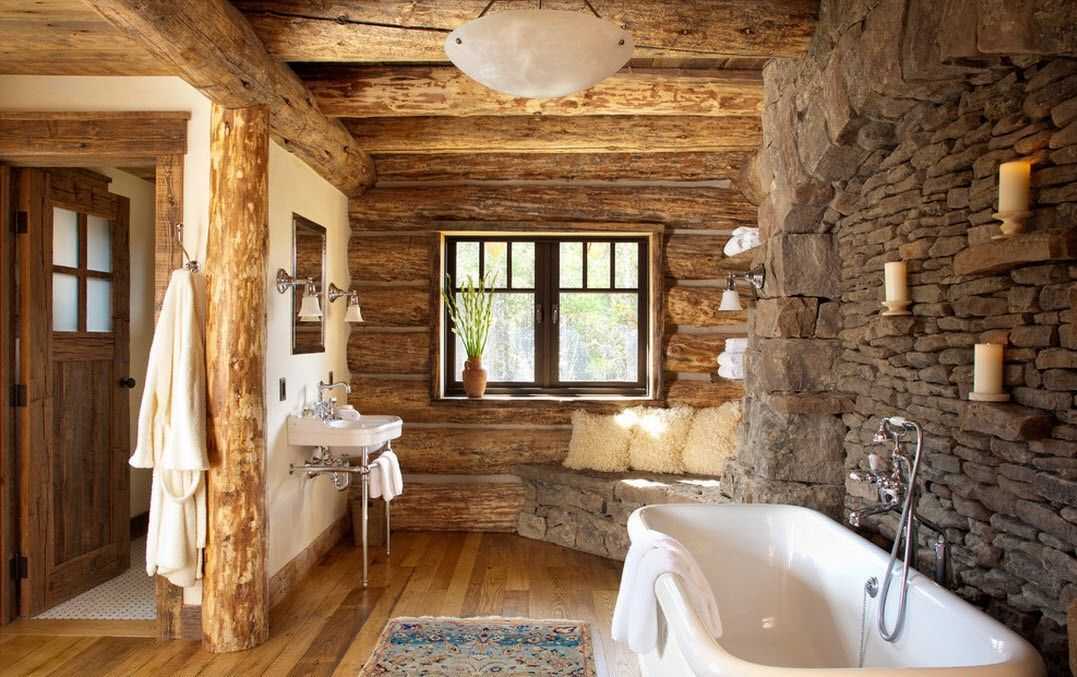 Ванная комната в деревянном доме (42 фото): популярные способы отделки