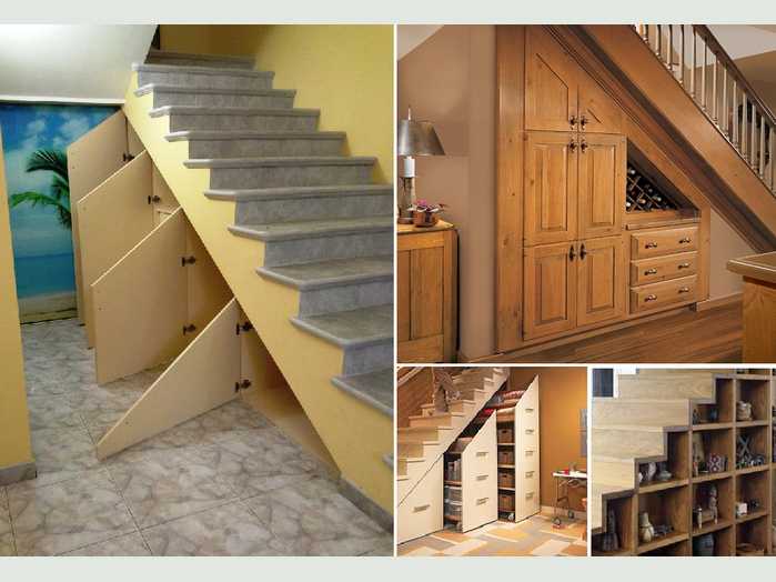 Как разместить шкаф под лестницей в своем доме