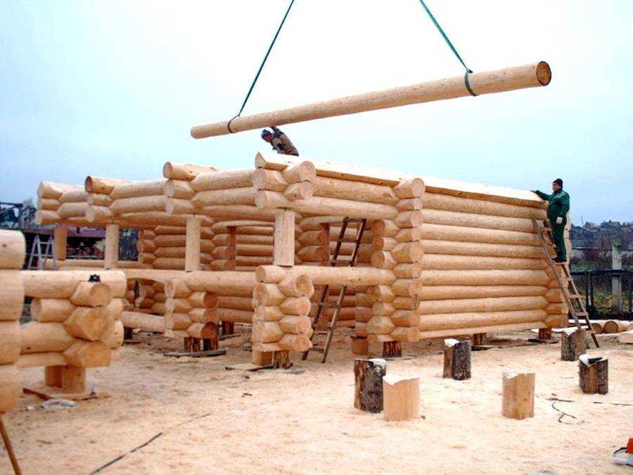 Строительство дома из оцилиндрованного бревна – сборка бревенчатого дома своими руками + фото-видео