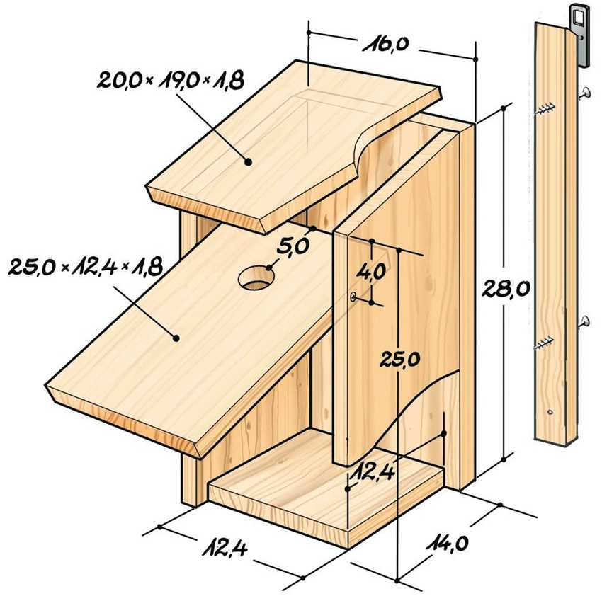 Скворечник своими руками из дерева размеры сделать чертежи и размеры и фото