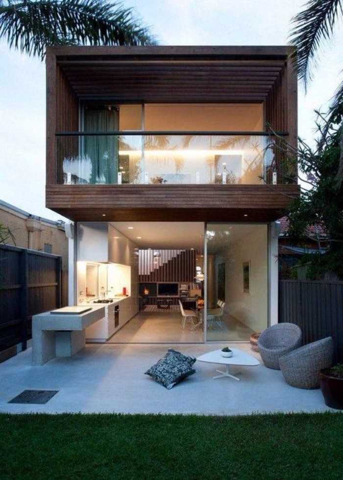 Красивые проекты одноэтажных домов в современном стиле
 - 34 фото