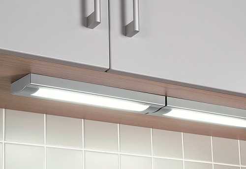 Светодиодная подсветка для кухни рабочей зоны: правила установки и подключения