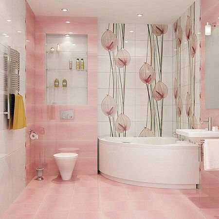 Отделка кафелем в ванной комнате: 175+ (фото) вариантов дизайна