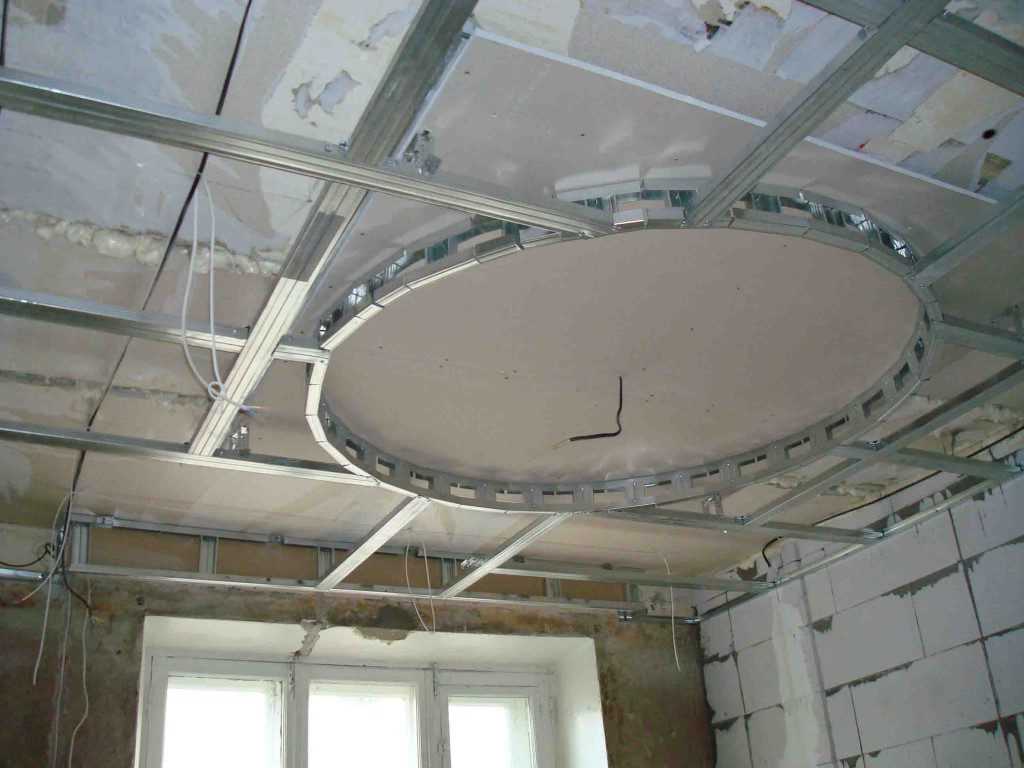 Устройство подвесного потолка из гипсокартона по системе кнауф
