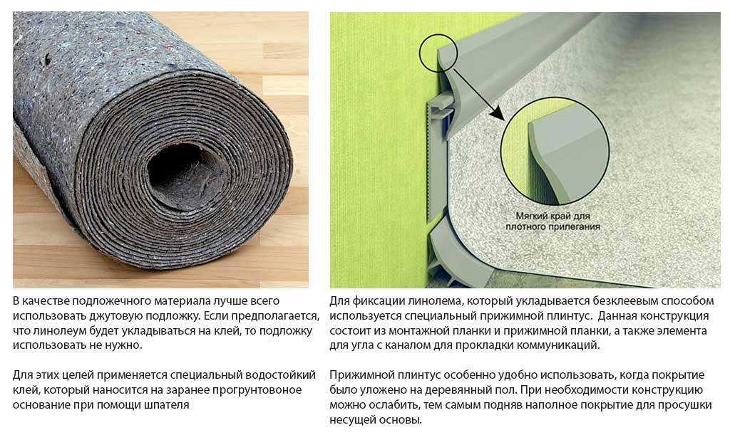 Как стелить линолеум на бетонный пол: подложка, укладка, клей, утеплитель