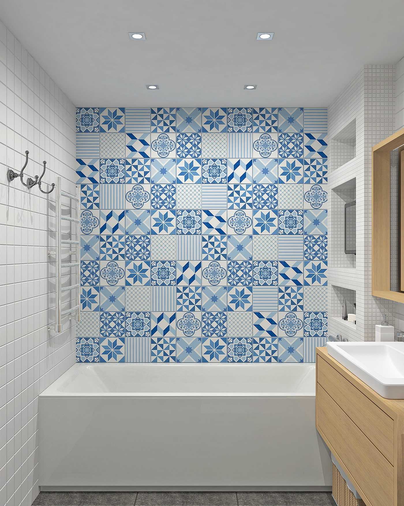 Использование мозаики в интерьере ванной комнаты
