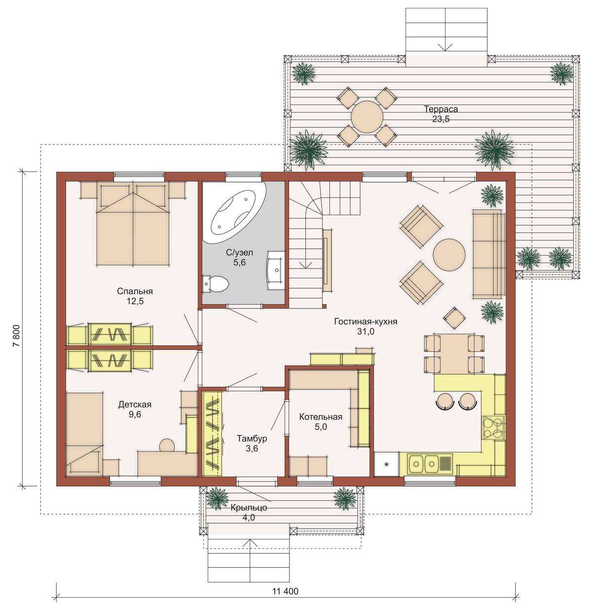 Планировка двухэтажного дома 6 на 6 м: особенности организации пространства