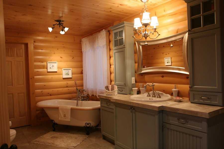 Ванная комната в деревянном доме своими руками / zonavannoi.ru