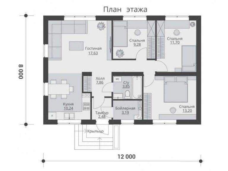 Планировка дома 8 на 8: двухэтажный коттедж и правила его создания популярные варианты планировок на основе бруса характеристика строительных материалов