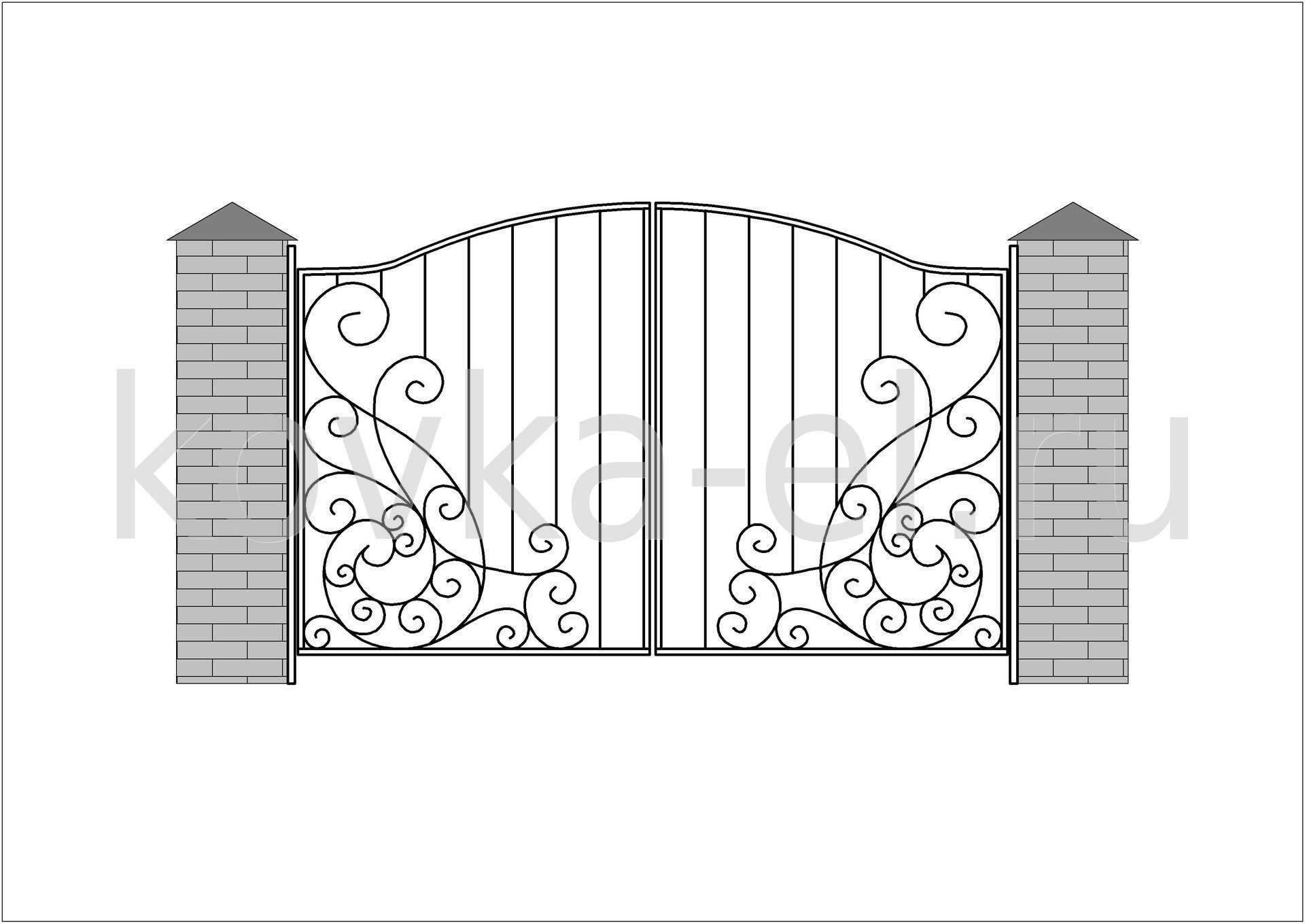 Кованые ворота с калитками: для частного дома, с забором и другие виды, художественная и холодная ковка, рисунки и образцы, фото и видео