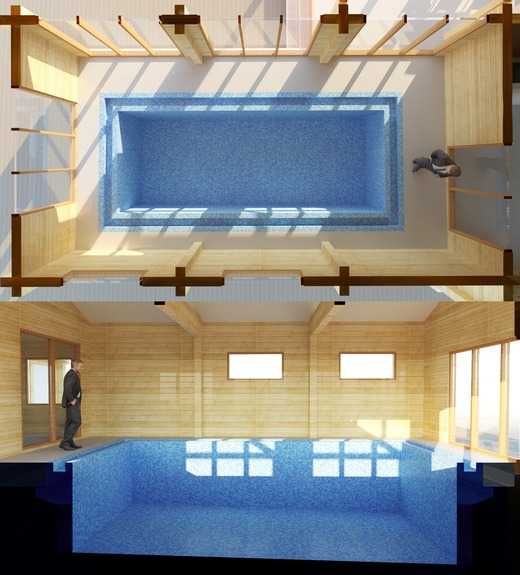 Проект бани из пеноблока с бассейном: выбор места строительства