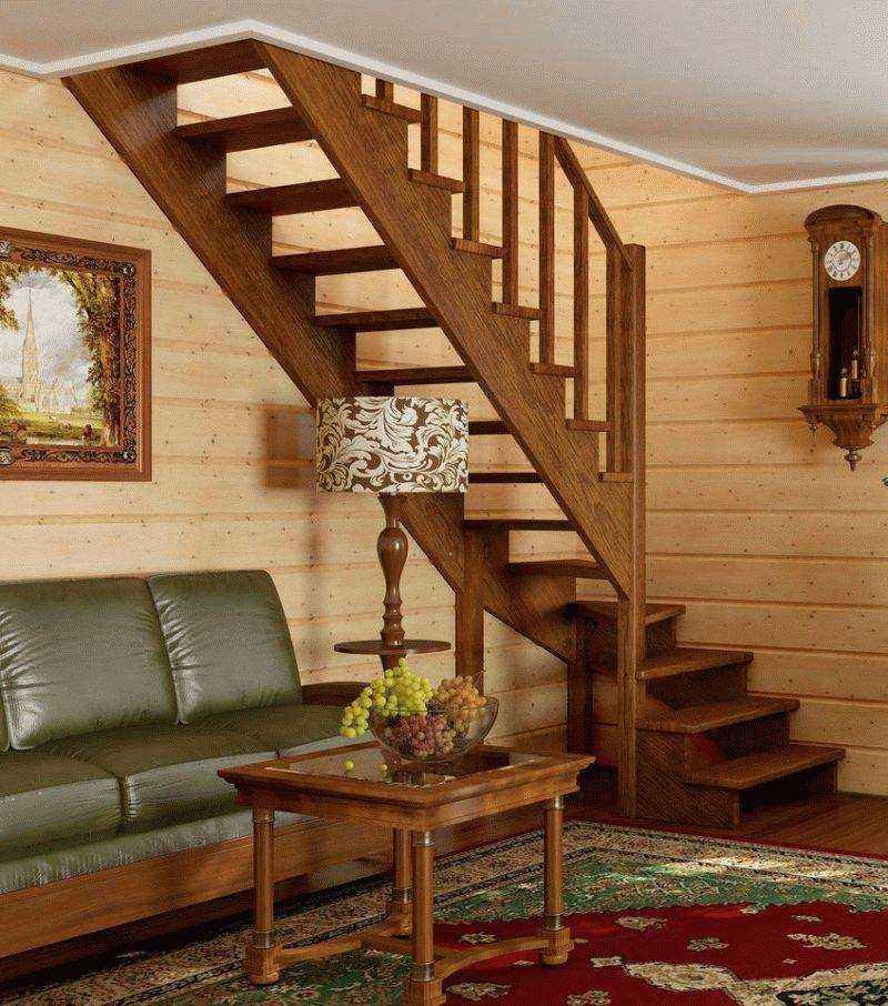 Лестницы из дерева на второй этаж в частном доме + 75 фото