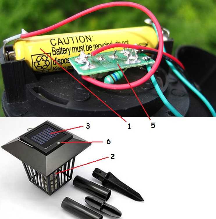 Садовый фонарь на солнечной батарее схема