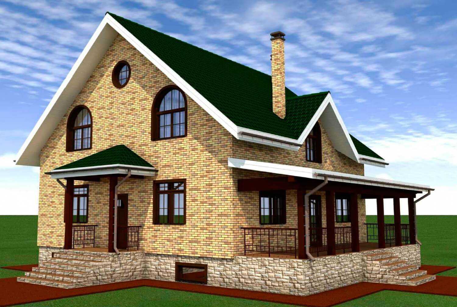 Проекты двухэтажных домов с гаражом Кирпич пенобетон газобетон как основные строительные материалы Каркасная технология Строения с мансардами